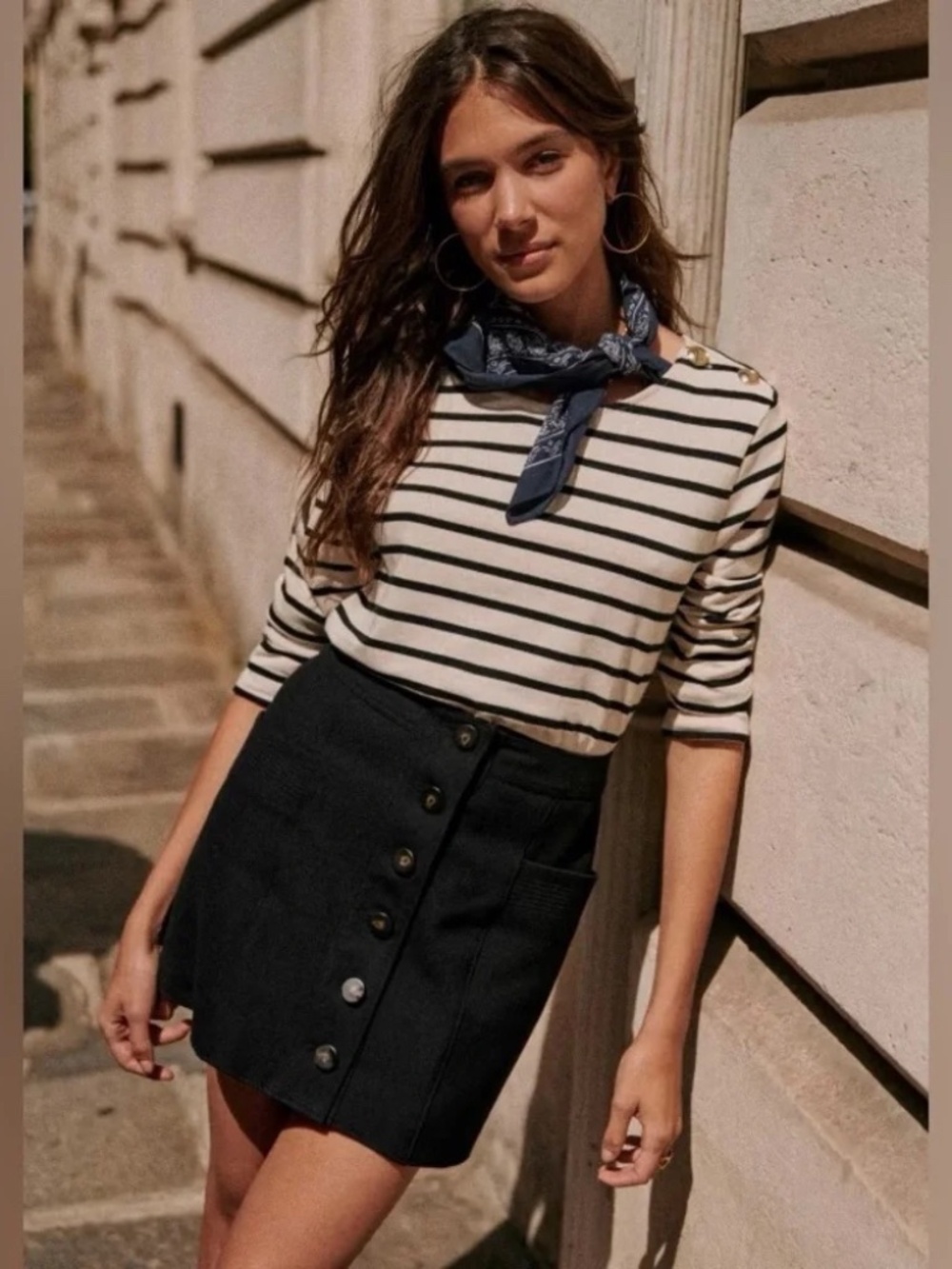 Sezane Alison Skirt Noir Black